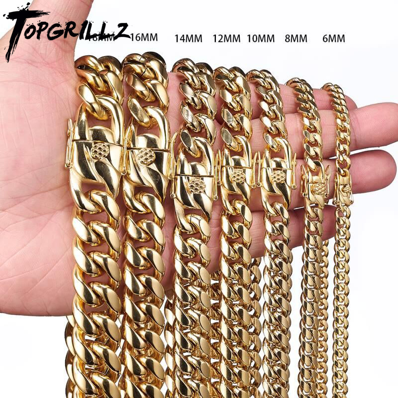 TOPGRILLZ-botón de grifo de ca - Cuban Link Chain 12Mm reseña y precio