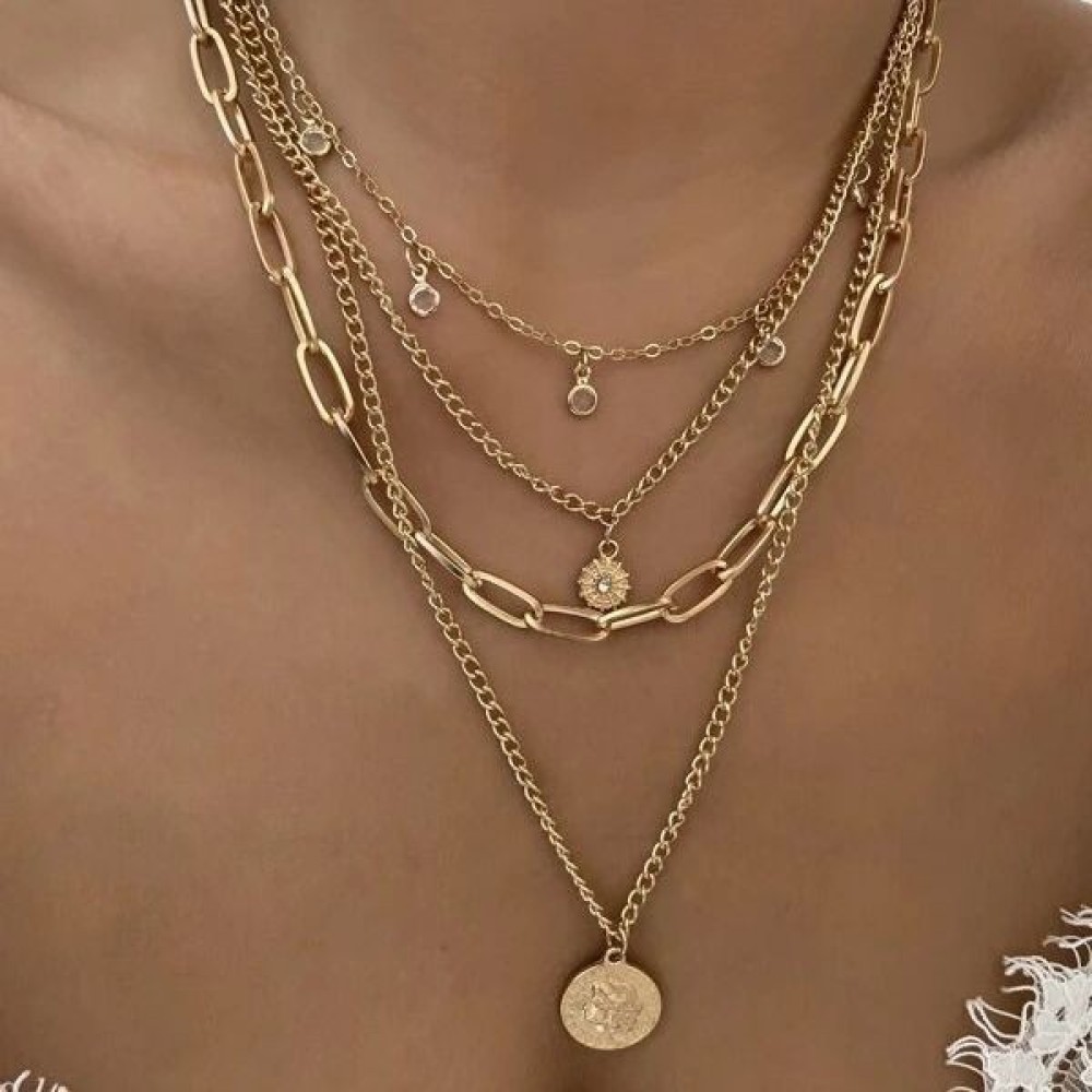 Collar con Colgante de Retrato - Layered Pendant Necklace Aesthetic reseña y precio