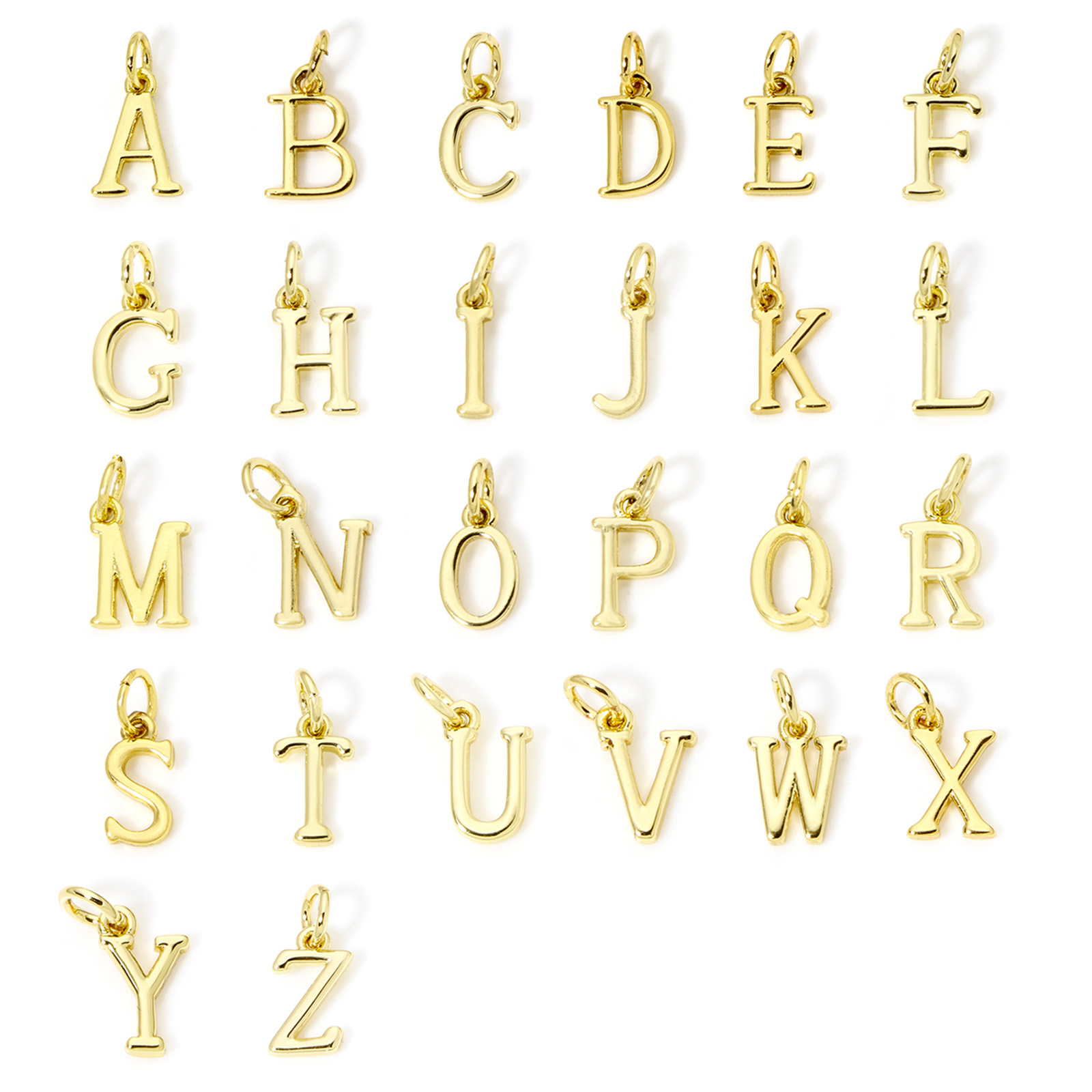 5 piezas de dijes de latón cha - Initial Letter Necklace 18K Gold reseña y precio