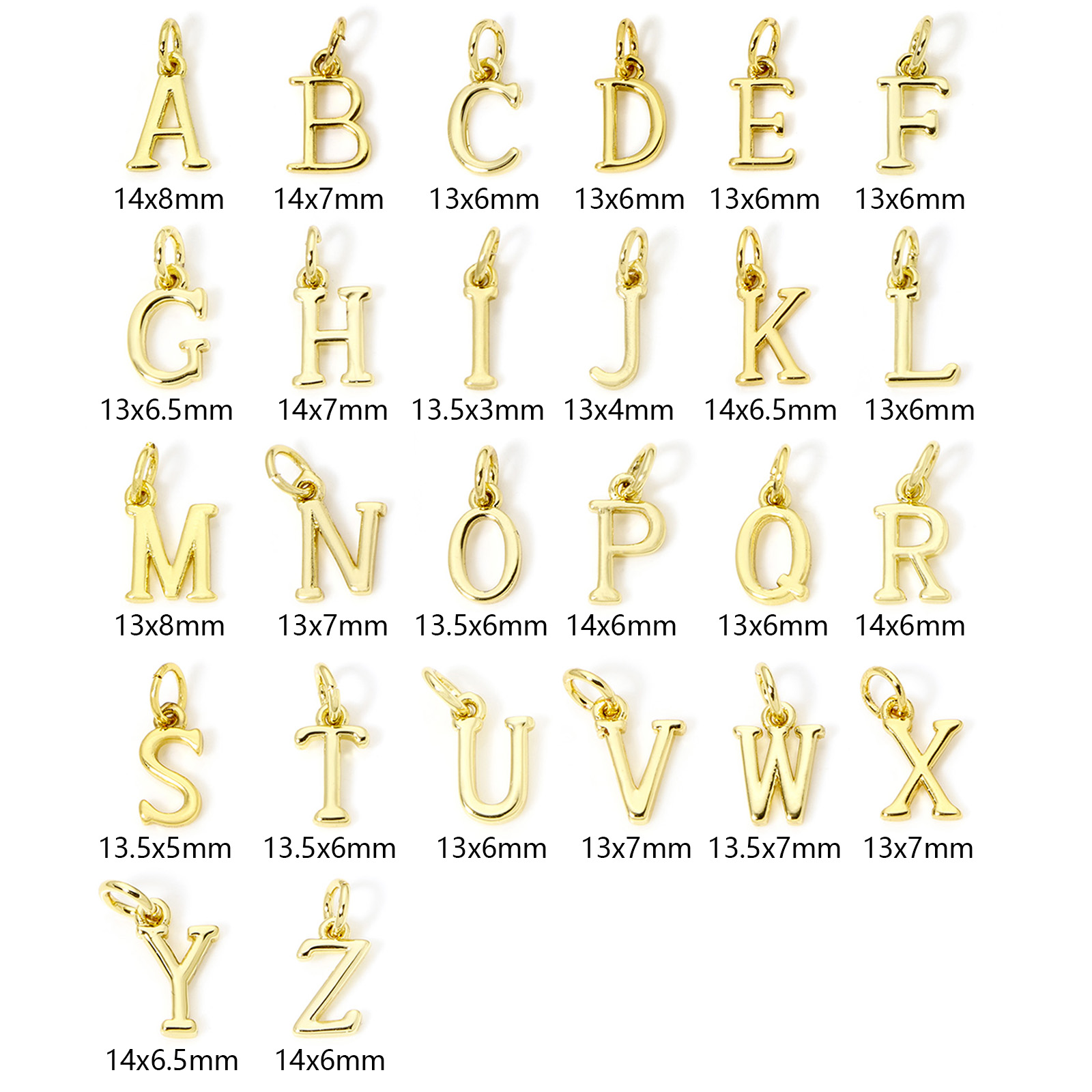 5 piezas de dijes de latón cha - Initial Letter Necklace 18K Gold reseña y precio