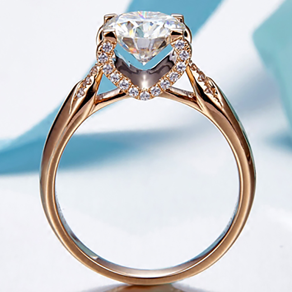 Anillo de oro blanco sólido 18 - Moissanite Engagement Ring 1 Carat reseña y precio