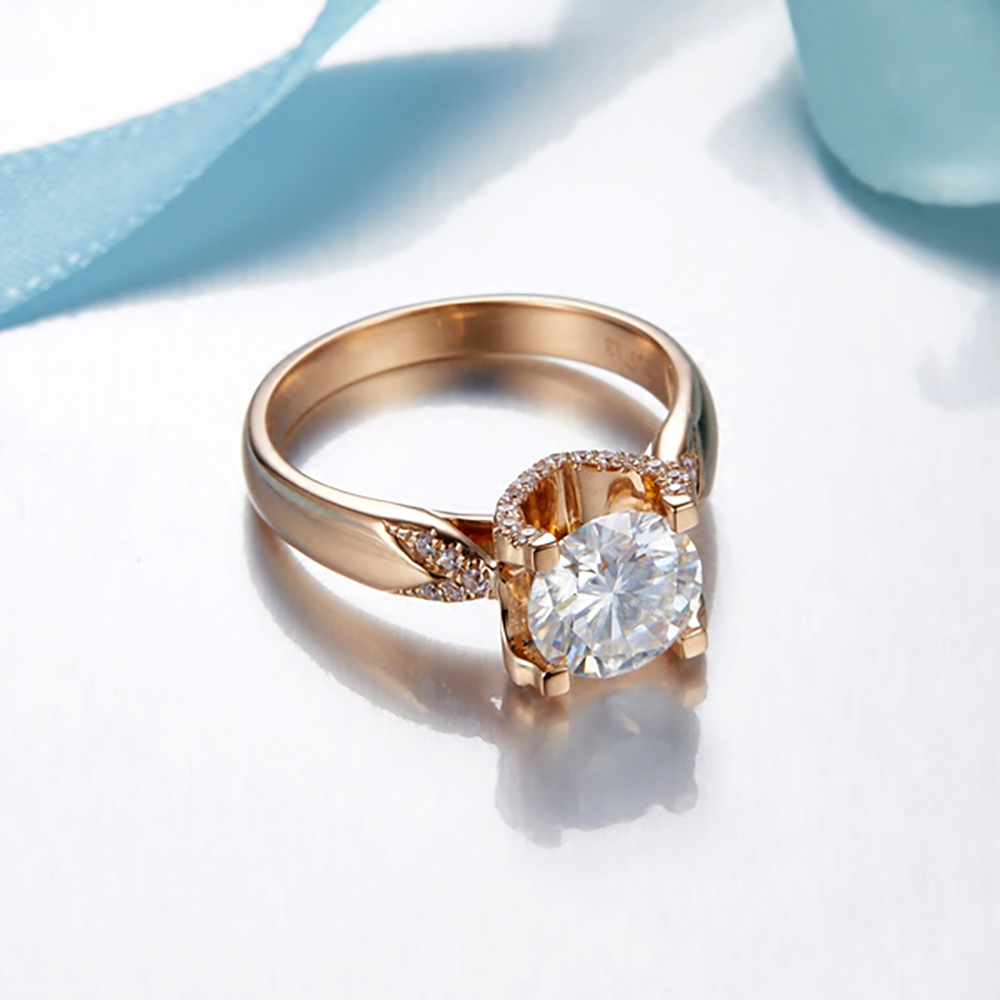 Anillo de oro blanco sólido 18 - Moissanite Engagement Ring 1 Carat reseña y precio