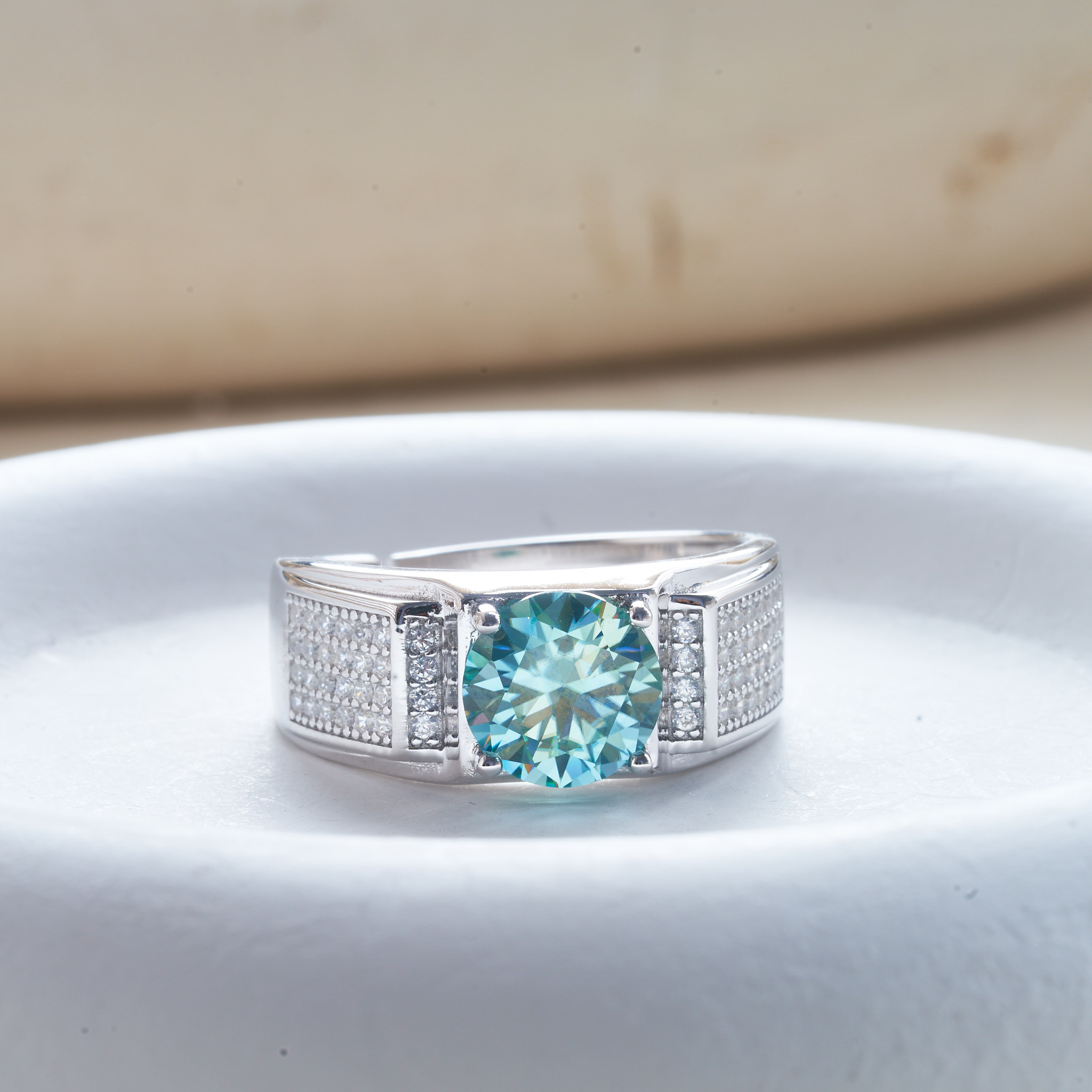 Anillo de moissanita de color  - Moissanite Engagement Ring 1 Carat reseña y precio