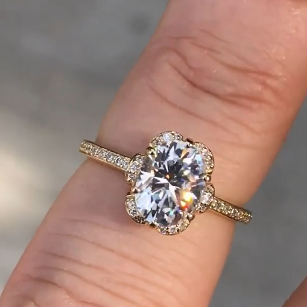 Anillo de compromiso de aniver - Moissanite Engagement Ring 1 Carat reseña y precio