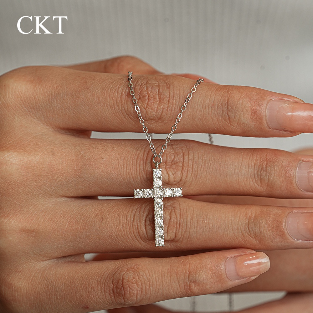 CKT-collar cruzado de oro blan - Cross Pendant Necklace Gold reseña y precio