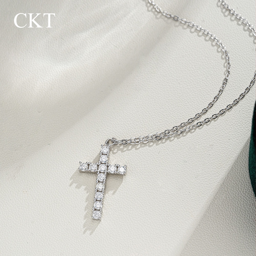 CKT-collar cruzado de oro blan - Cross Pendant Necklace Gold reseña y precio
