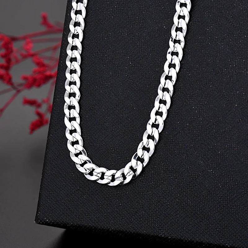 Collar de cadena de plata de l - 925 Sterling Silver Chain Necklace Men reseña y precio