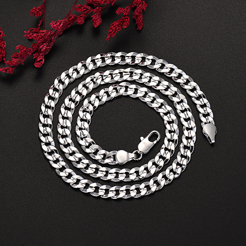 Collar de cadena de plata de l - 925 Sterling Silver Chain Necklace Men reseña y precio