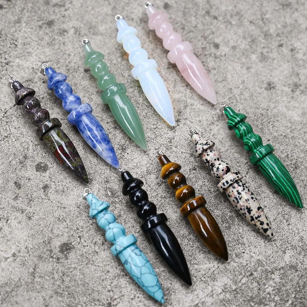 Colgante de Cono de Piedra Nat - Crystal Pendant Necklace Natural Stone reseña y precio