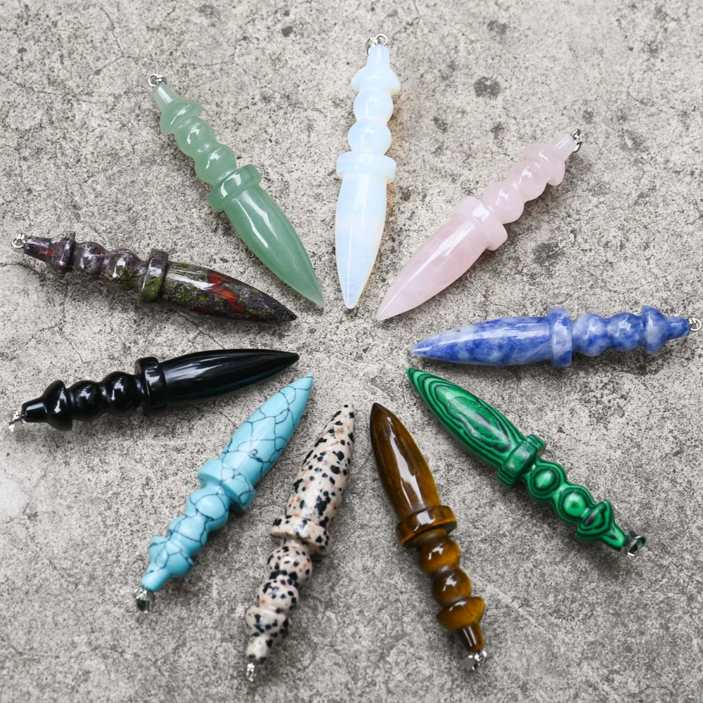 Colgante de Cono de Piedra Nat - Crystal Pendant Necklace Natural Stone reseña y precio