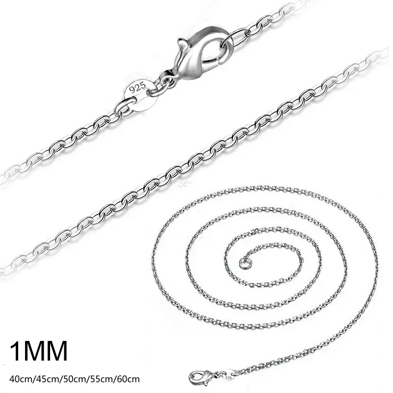 Venta al por mayor 5 unids/lot - 925 Sterling Silver Chain Necklace Men reseña y precio