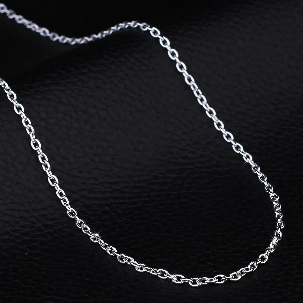Venta al por mayor 5 unids/lot - 925 Sterling Silver Chain Necklace Men reseña y precio