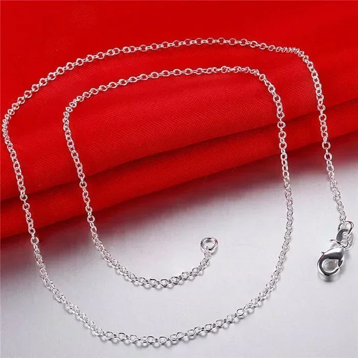 Venta al por mayor 5 unids/lot - 925 Sterling Silver Chain Necklace Men reseña y precio
