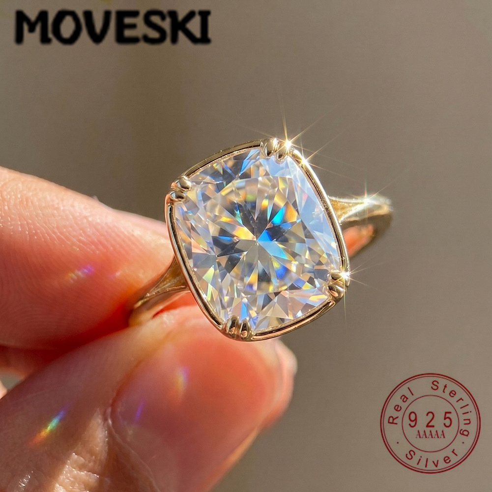 Anillo de Plata de Ley S925 co - Moissanite Engagement Ring 1 Carat reseña y precio