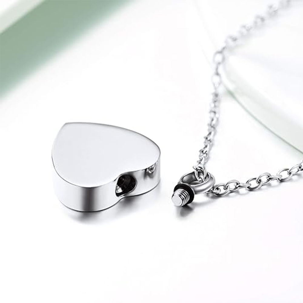 Collar de urna de acero inoxid - Heart Locket Necklace Photo reseña y precio