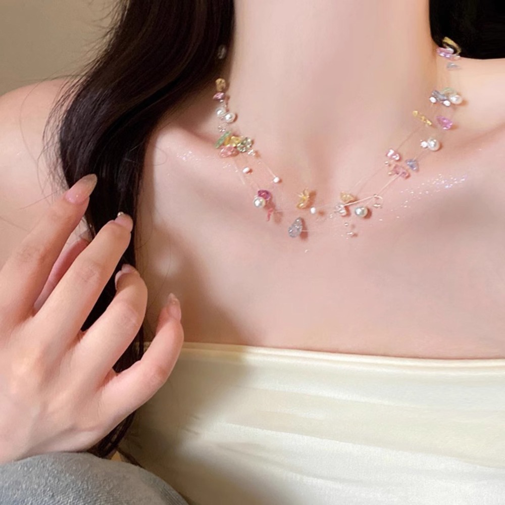Gargantilla de perlas de conch - Layered Pendant Necklace Aesthetic reseña y precio