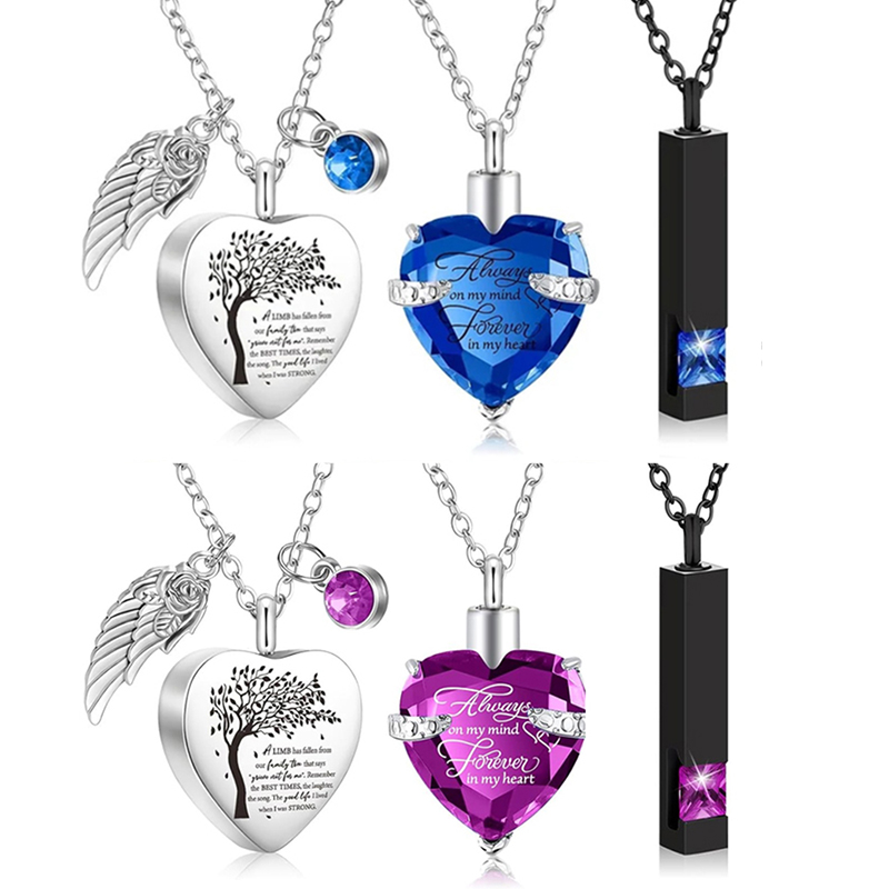 Collar de urna de 3 estilos pa - Heart Locket Necklace Photo reseña y precio