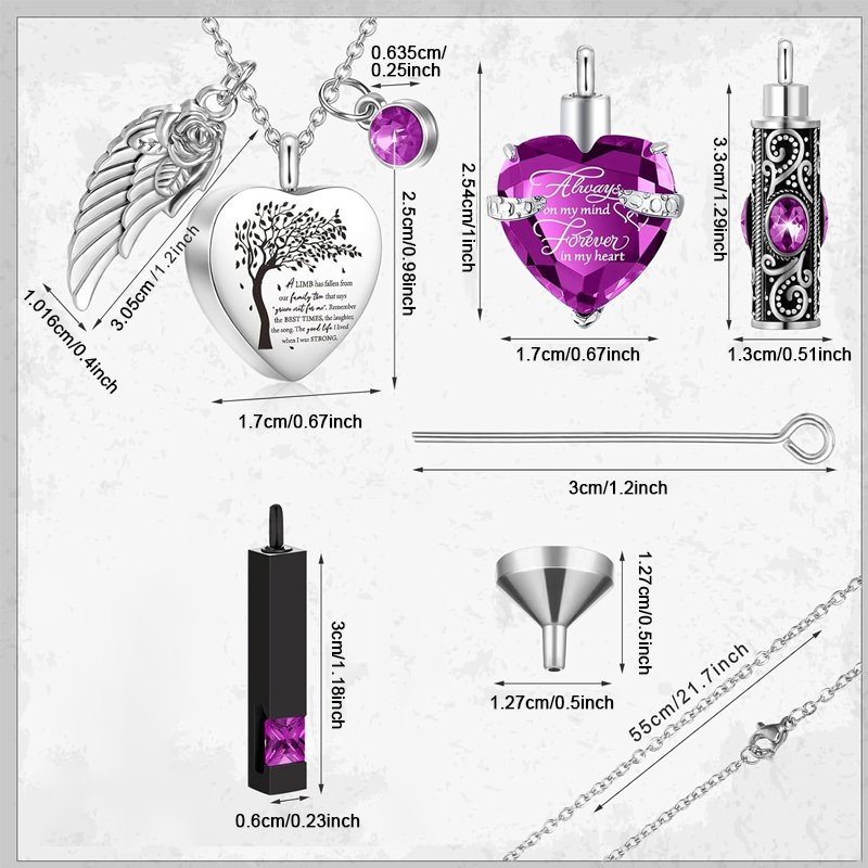 Collar de urna de 3 estilos pa - Heart Locket Necklace Photo reseña y precio