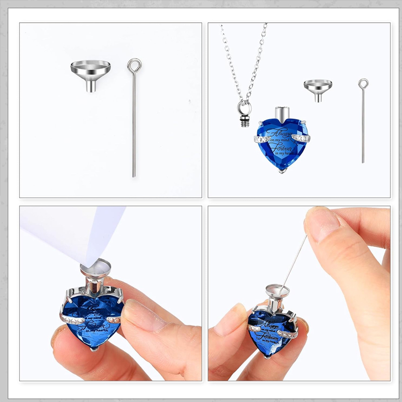 Collar de urna de 3 estilos pa - Heart Locket Necklace Photo reseña y precio