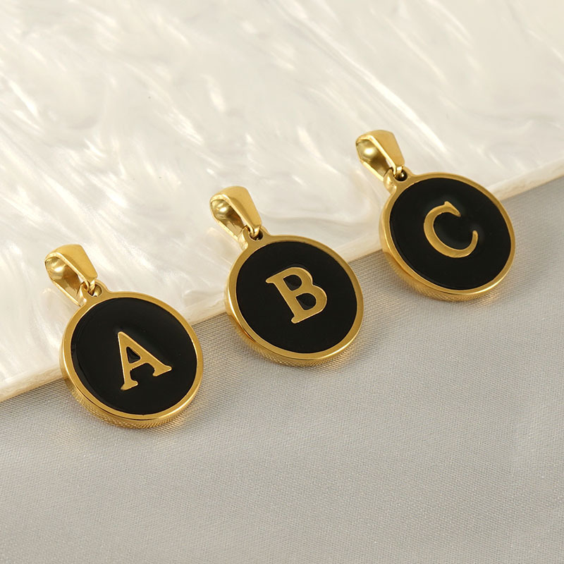 Colgante de acero inoxidable c - Initial Letter Necklace 18K Gold reseña y precio