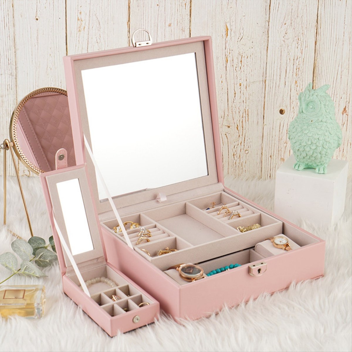 ABQR joyero rosa femenino joye - Rings reseña y precio