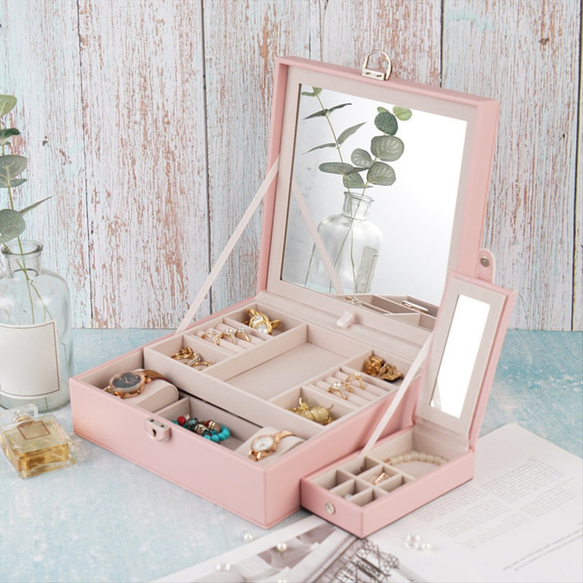 ABQR joyero rosa femenino joye - Rings reseña y precio