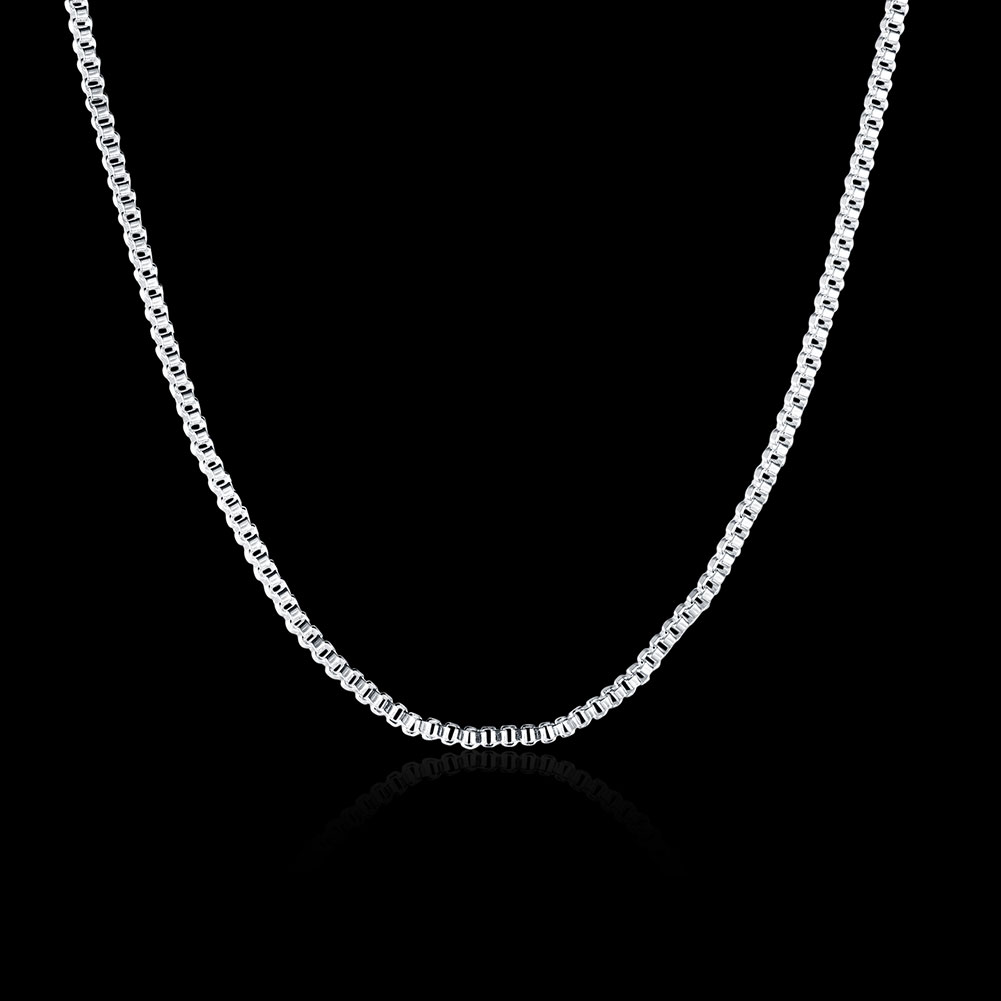 10 Uds. De cadena de caja de 1 - 925 Sterling Silver Chain Necklace Men reseña y precio