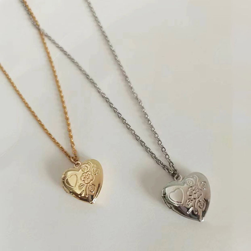 1 unidad de colgante con marco - Heart Locket Necklace Photo reseña y precio