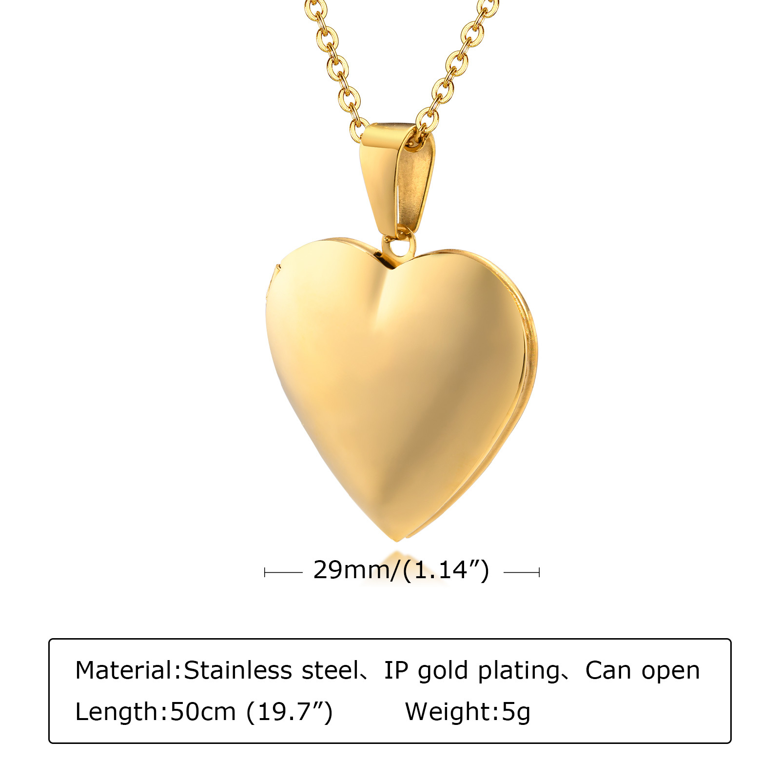 Joyería de acero inoxidable, m - Heart Locket Necklace Photo reseña y precio