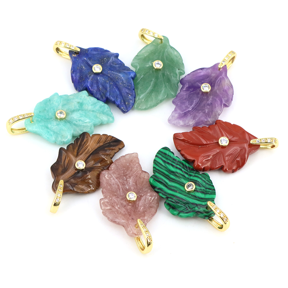 Colgante de Hoja de Piedra Nat - Crystal Pendant Necklace Natural Stone reseña y precio