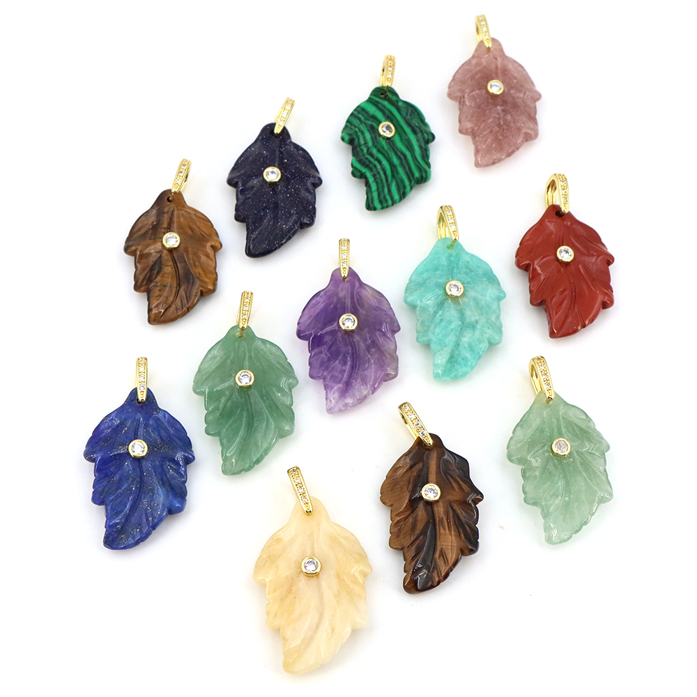 Colgante de Hoja de Piedra Nat - Crystal Pendant Necklace Natural Stone reseña y precio