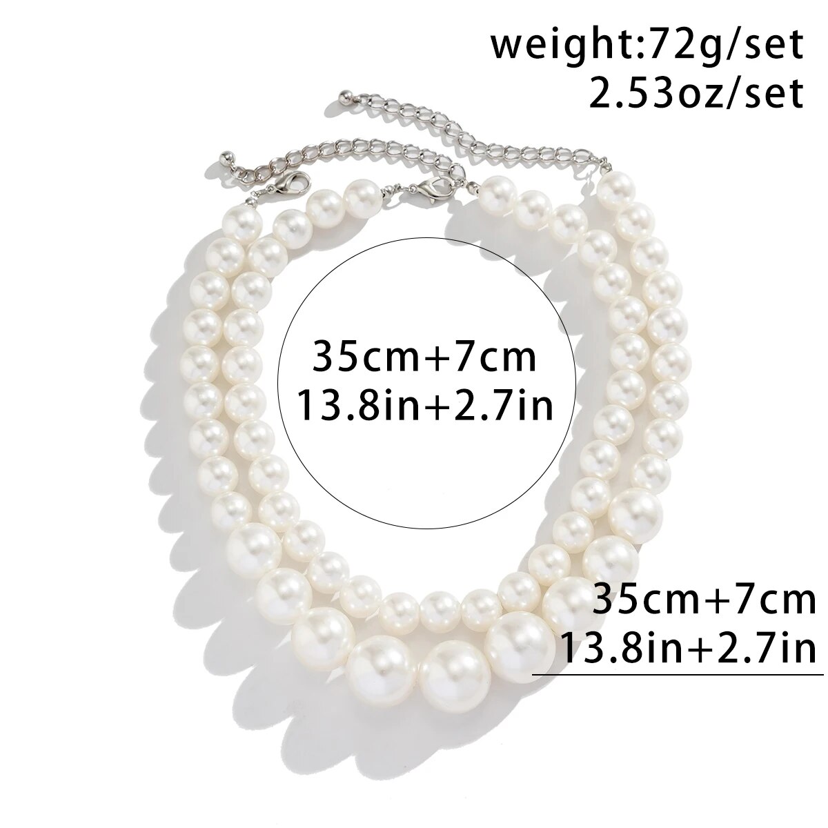 2 unids/set exagerado gran per - Pearl Choker Necklace Vintage reseña y precio