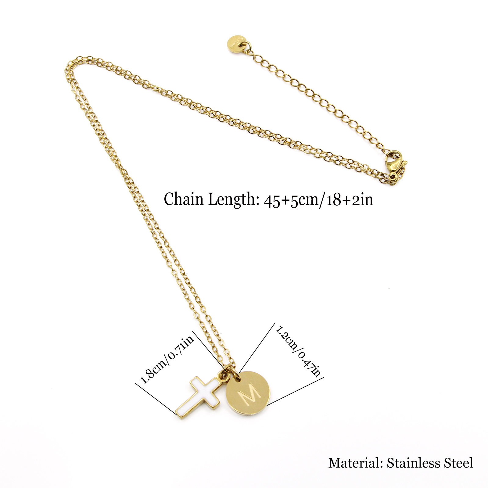 Collar con Inicial Cruzada de  - Initial Letter Necklace 18K Gold reseña y precio