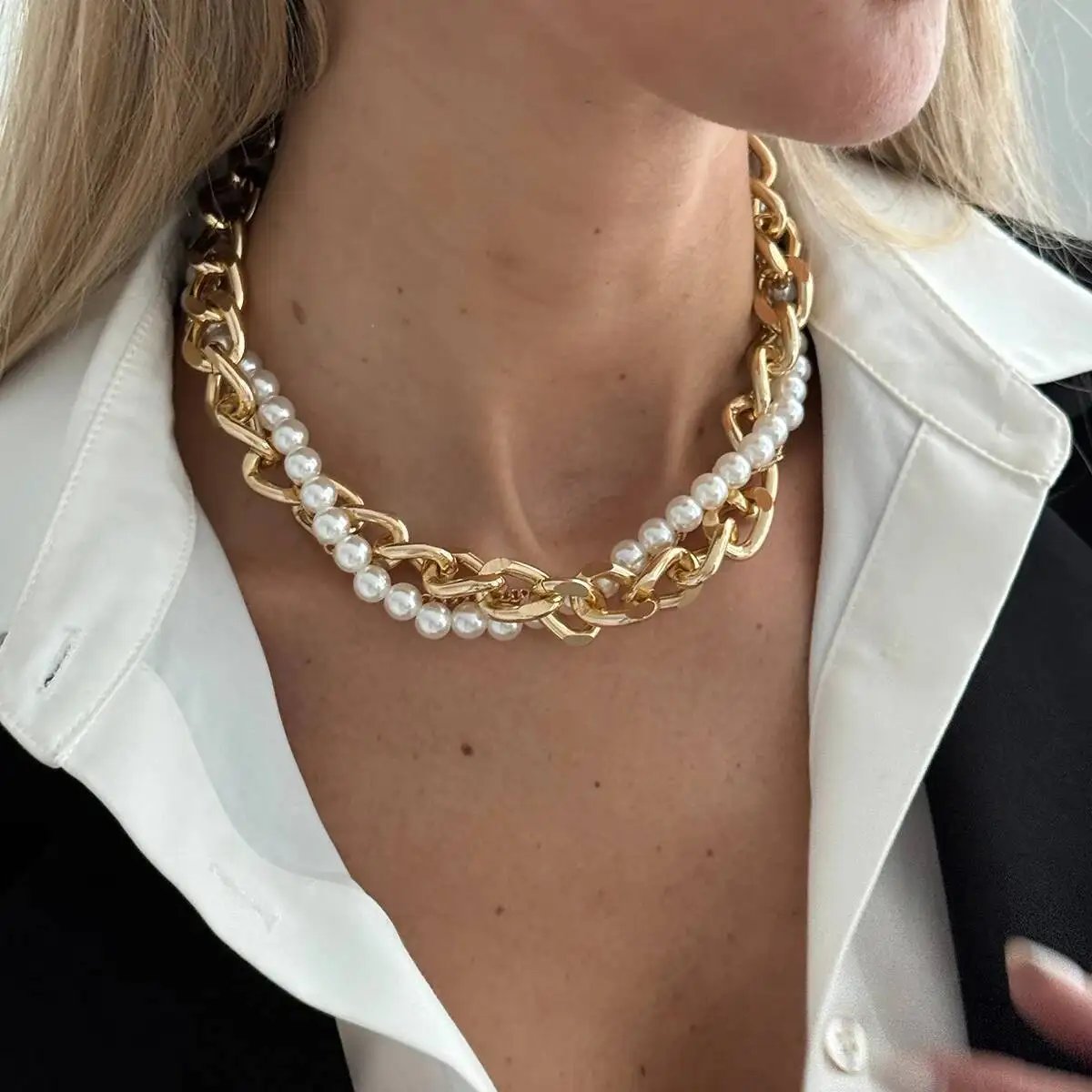 Collar Gargantilla Grueso de M - Pearl Choker Necklace Vintage reseña y precio