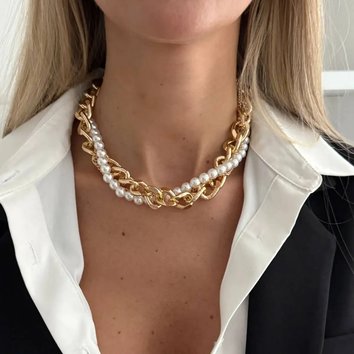 Collar Gargantilla Grueso de M - Pearl Choker Necklace Vintage reseña y precio