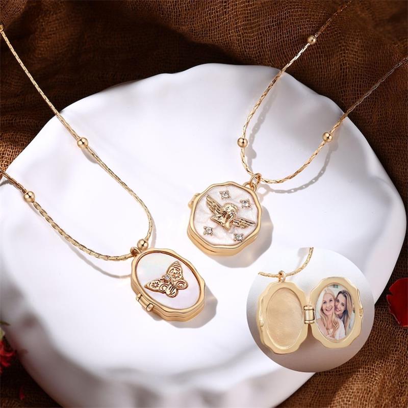 Collar con Medallón de Ángel P - Heart Locket Necklace Photo reseña y precio
