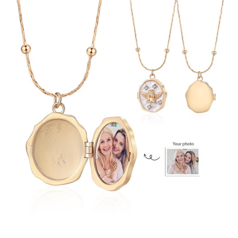 Collar con Medallón de Ángel P - Heart Locket Necklace Photo reseña y precio