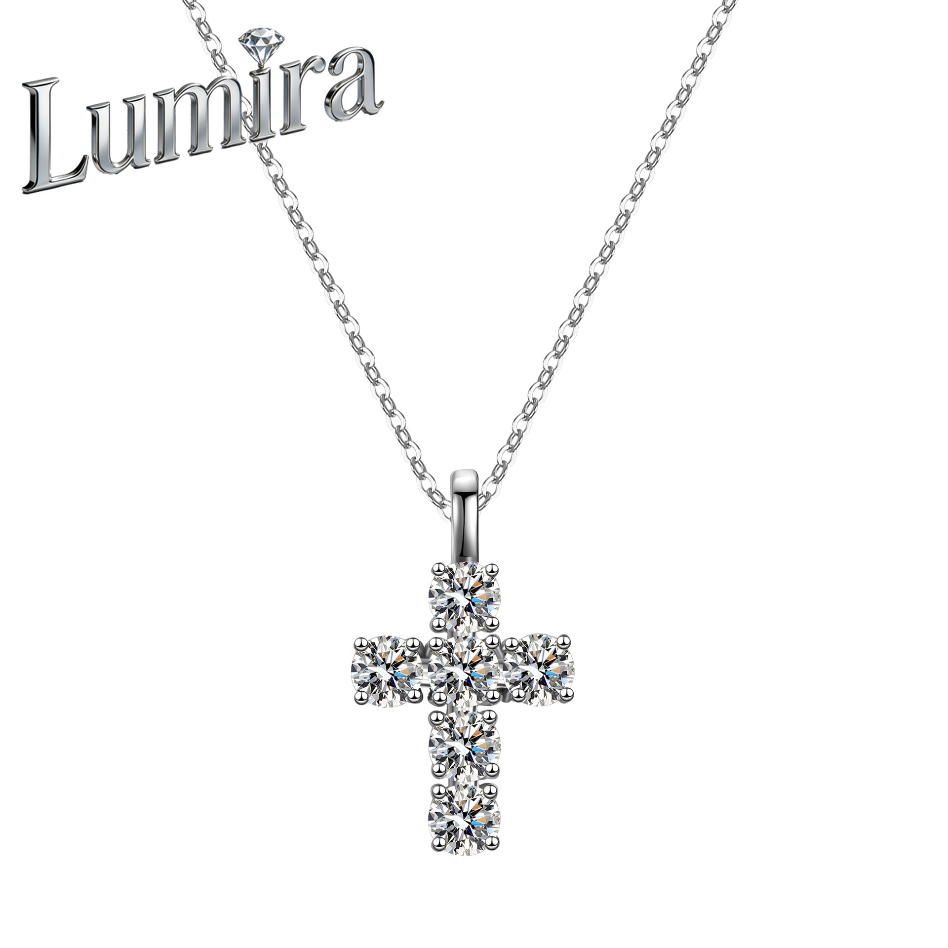 Collar de Moissanita de 3 Quil - Cross Pendant Necklace Gold reseña y precio