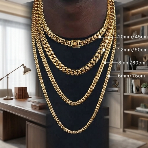 Cadena cubana de acero inoxida - Cuban Link Chain 12Mm reseña y precio