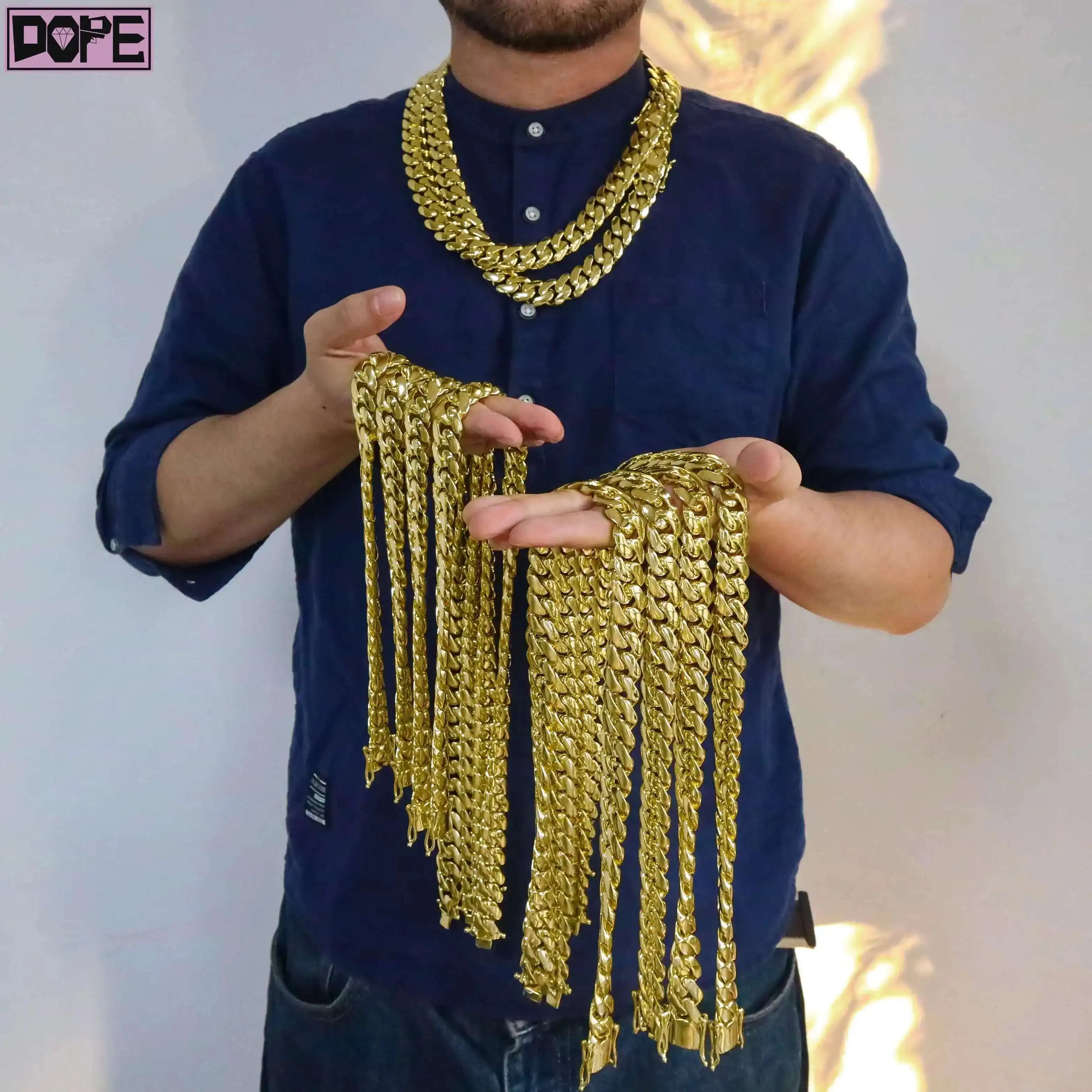 Cadena Cubana de Eslabones Lis - Cuban Link Chain 12Mm reseña y precio
