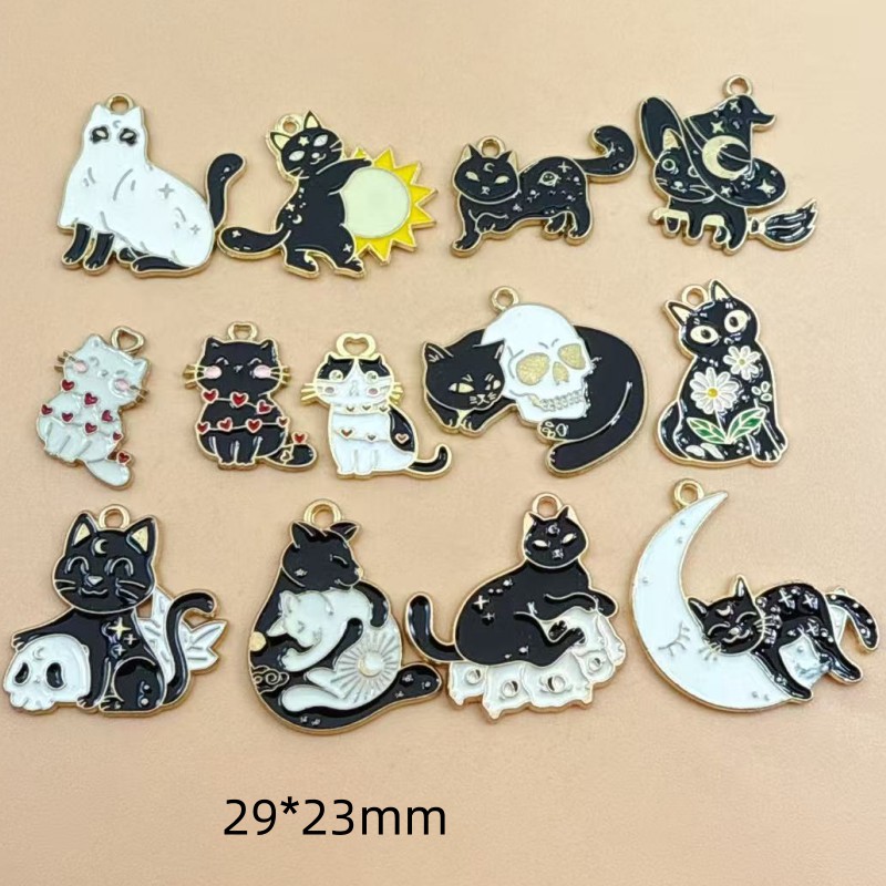 10 piezas de dijes de gato neg - Bracelets reseña y precio