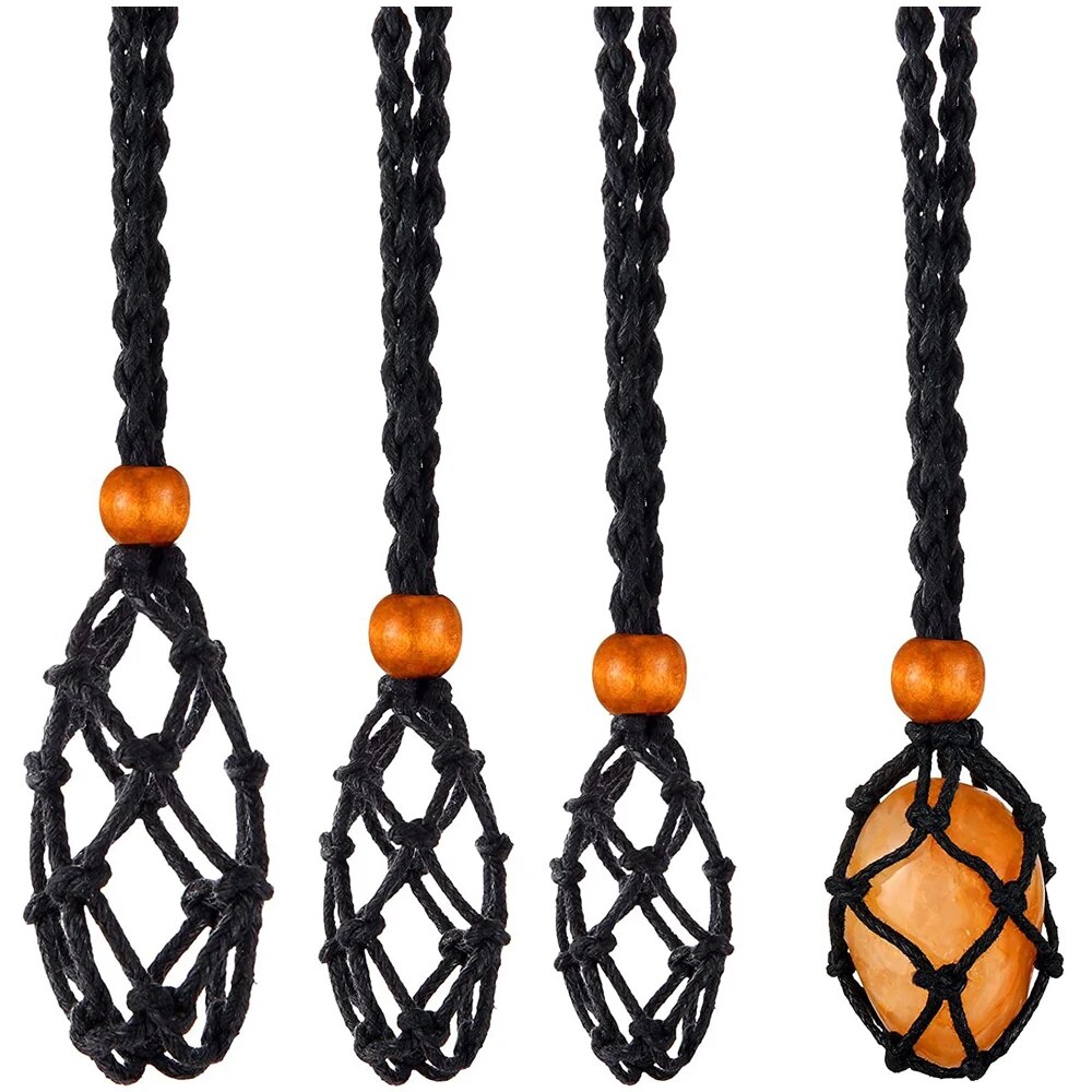 Collar trenzado de bolsillo de - Crystal Pendant Necklace Natural Stone reseña y precio