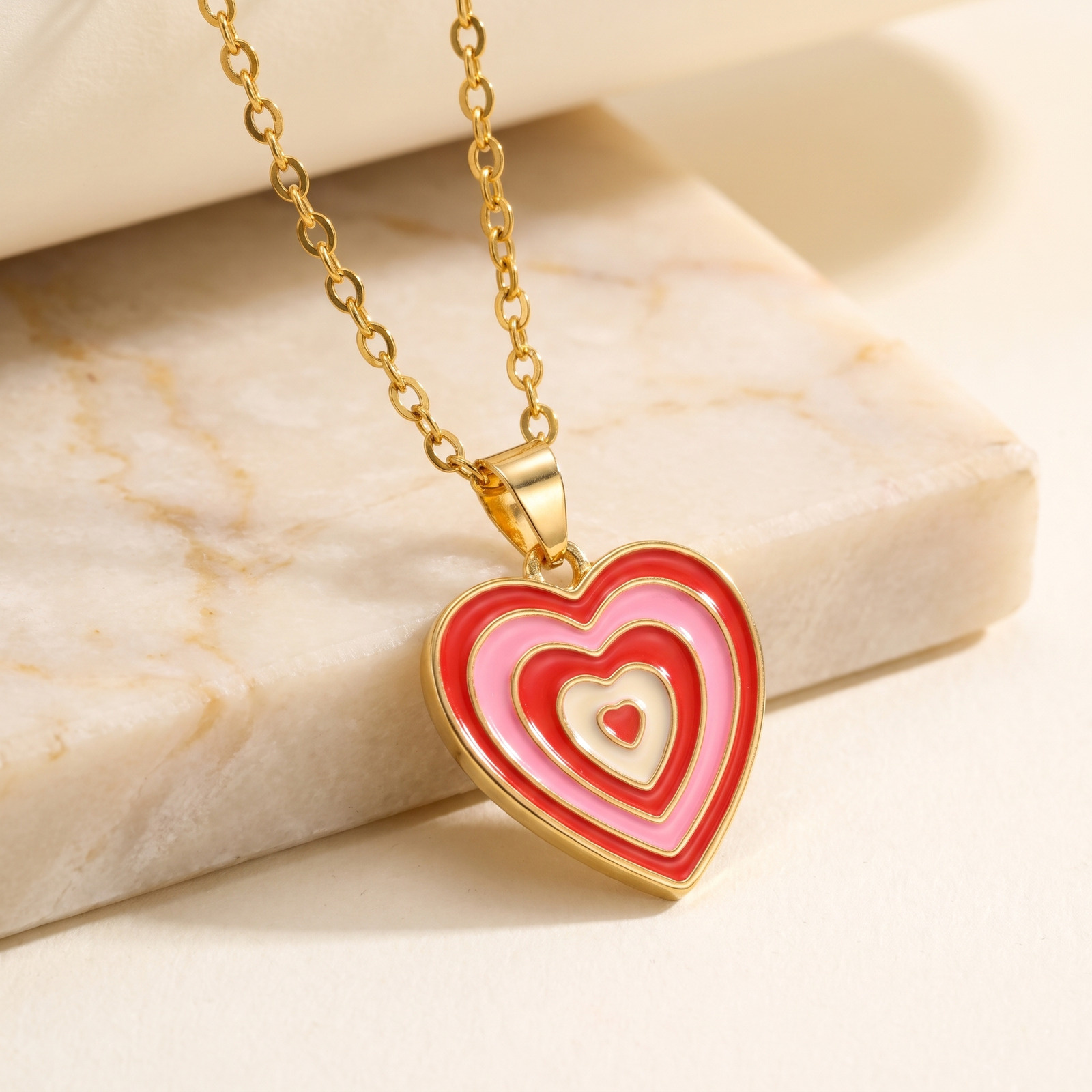 Collar con Colgante de Corazón - Layered Pendant Necklace Aesthetic reseña y precio