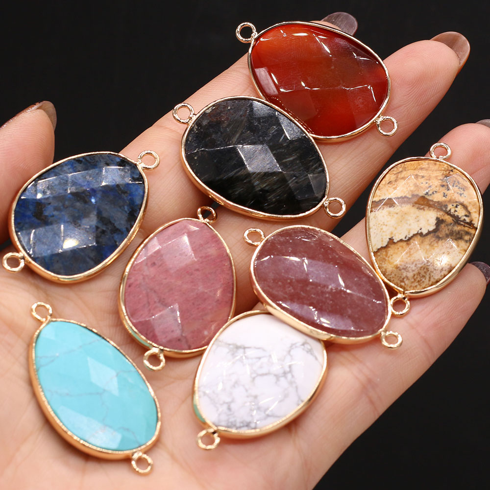 Colgante de ágatas facetadas c - Crystal Pendant Necklace Natural Stone reseña y precio