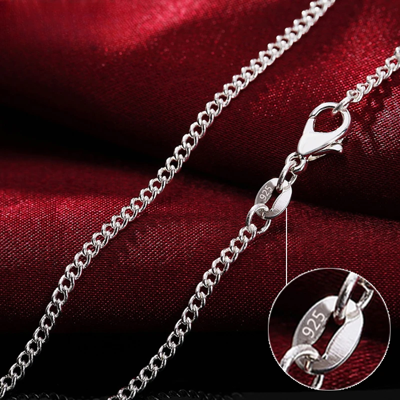 Collar de cadena lateral de Pl - 925 Sterling Silver Chain Necklace Men reseña y precio