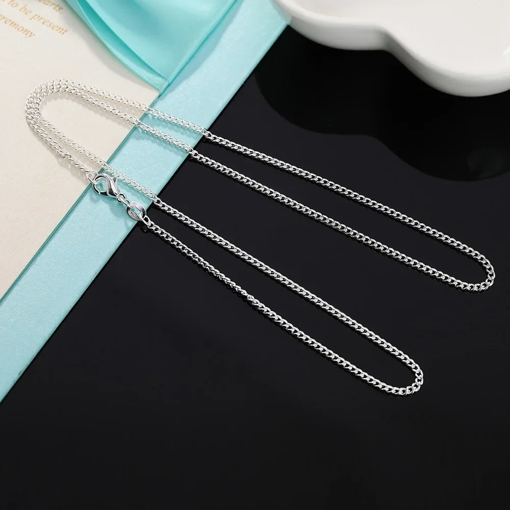 Collar de cadena lateral de Pl - 925 Sterling Silver Chain Necklace Men reseña y precio