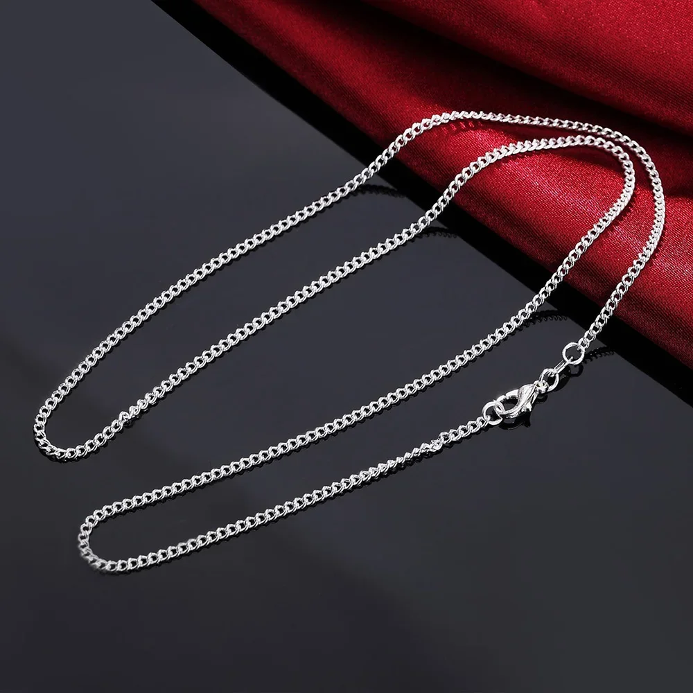 Collar de cadena lateral de Pl - 925 Sterling Silver Chain Necklace Men reseña y precio