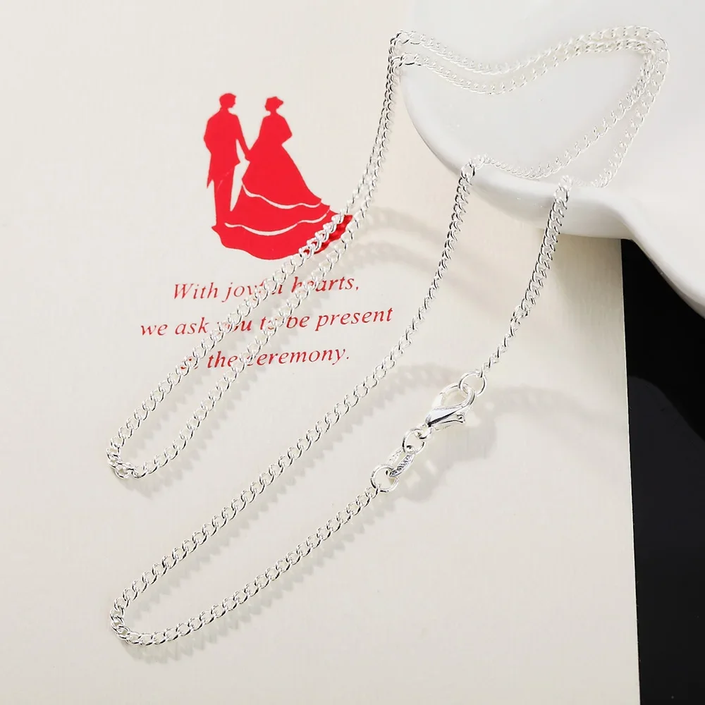 Collar de cadena lateral de Pl - 925 Sterling Silver Chain Necklace Men reseña y precio