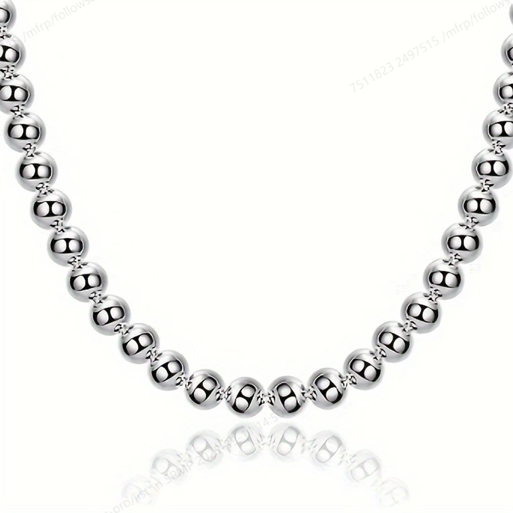 Collar de cuentas exquisito de - 925 Sterling Silver Chain Necklace Men reseña y precio