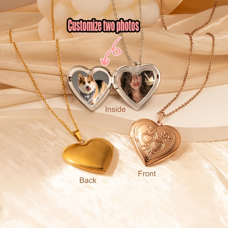 Collar con Foto Personalizada  - Heart Locket Necklace Photo reseña y precio